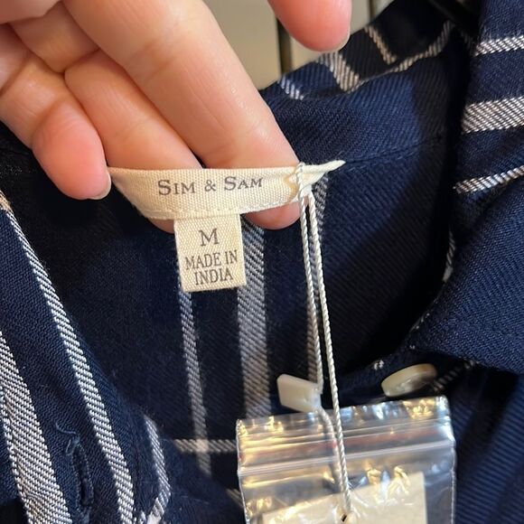 NWT Sim & Sam Flannel Button Down Size Medium - Picture 6 of 12